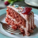 Elegant pink Rosé Velvet Cake, perfect for celebrations with luscious frosting.