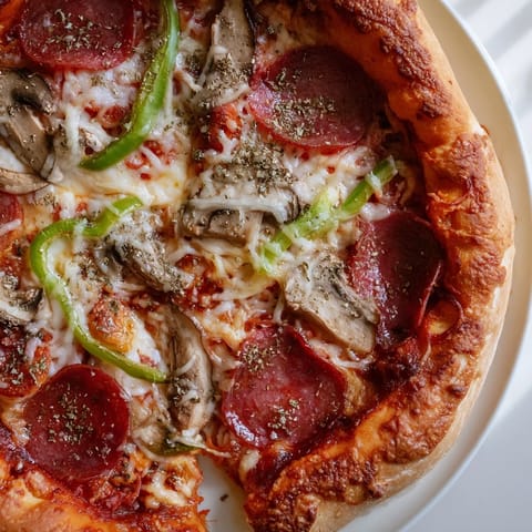 A close-up of a cheesy Stuffed Crust Pizza slice with a rich tomato sauce, perfect for a family dinner served hot.