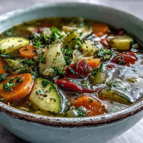 Hearty Cabbage Soup simmering in a pot, filled with tender cabbage, carrots, and celery in a rich tomato broth.