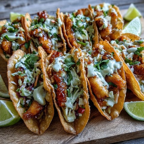 Fresh cilantro and lime wedges accompany these Asian fusion Crispy Chicken Wonton Tacos, ready for a spicy dinner.