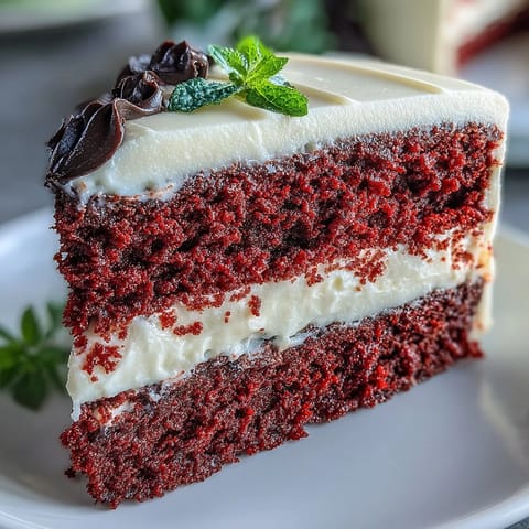 Two vibrant red cake layers are filled with tangy cream cheese buttercream, perfect for a dramatic cartoon-themed dessert.