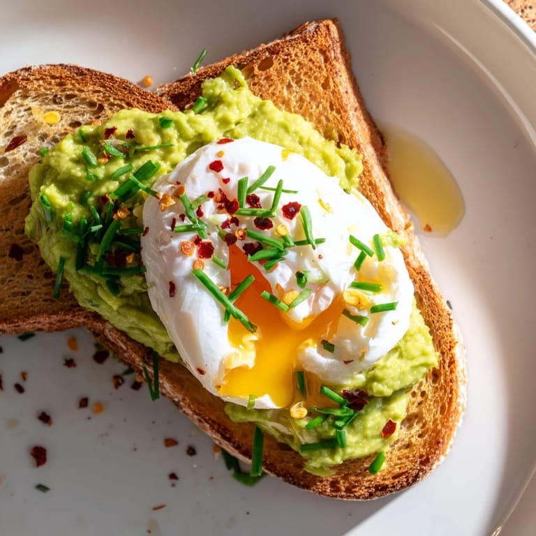 Served warm on a rustic plate, this vegetarian avocado toast is ideal for a quick snack.