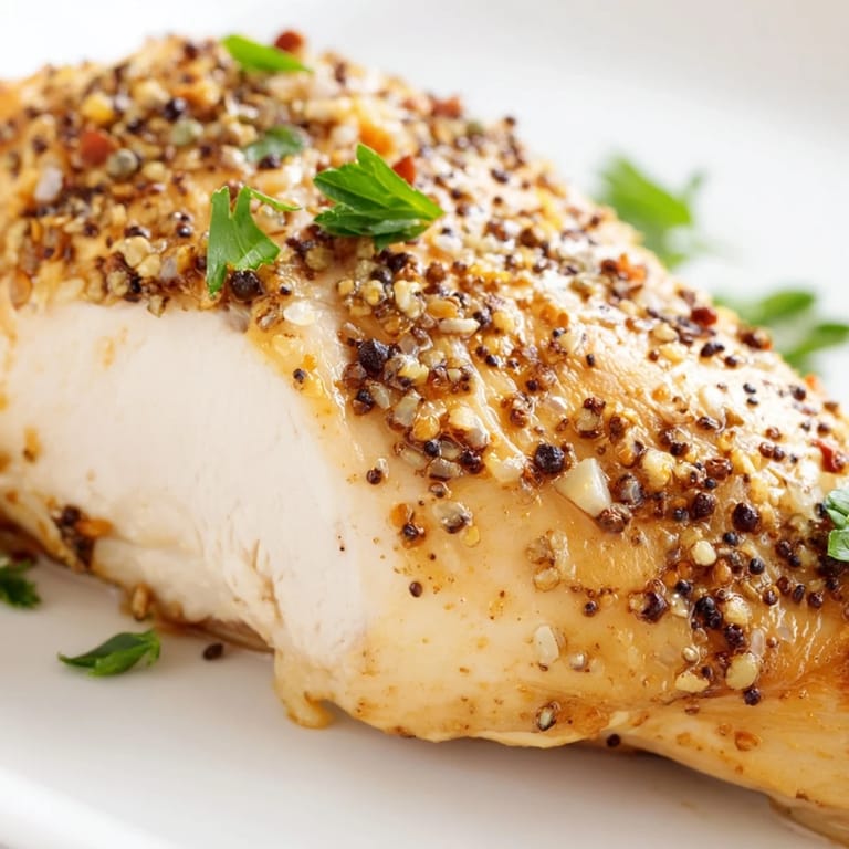 Tender sliced Lemon Pepper Chicken served over roasted vegetables on a white plate, ready for a weeknight dinner.