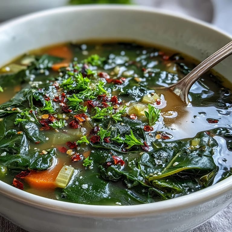 Wholesome Swiss Chard Soup served hot with optional Parmesan cheese and crusty bread on the side.