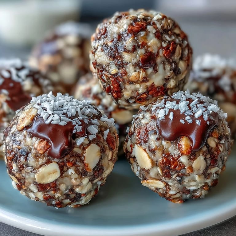 A bowl of Soccer Game Snacks: Energy Balls with Oats and Chocolate Chips, rolled into bite-sized portions and ready to fuel athletes on the go.