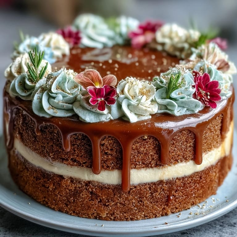 Moist Taurus Cake: Butterscotch perfection with a silky, naturally colored floral frosting.