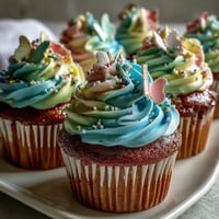 Spring Cupcakes with Pastel Butterfly Buttercream feature soft vanilla bases topped with swirled pastel frosting and edible butterfly toppers.