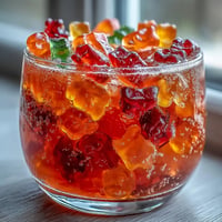 Vibrant Gummy Bear Lemonade Jelly Cups with colorful bears submerged in bright, zesty jelly.